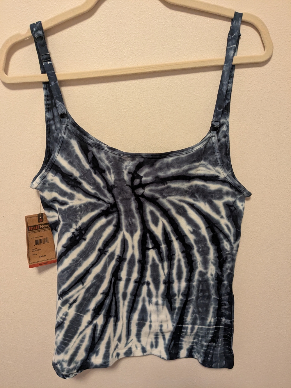 Ruff Hewn Women's Blue & White Tie-Dye Tank Top